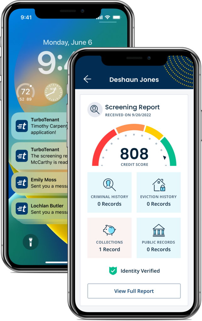 Screening report, and turbotenant push notifications mobile